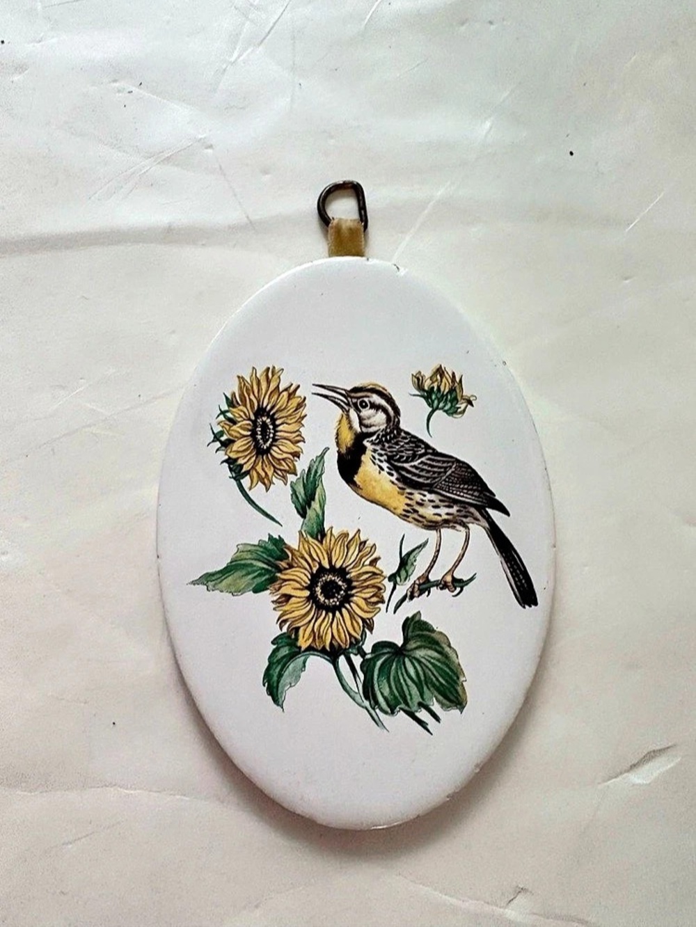 Floral Bird Wall Decor in White & Green